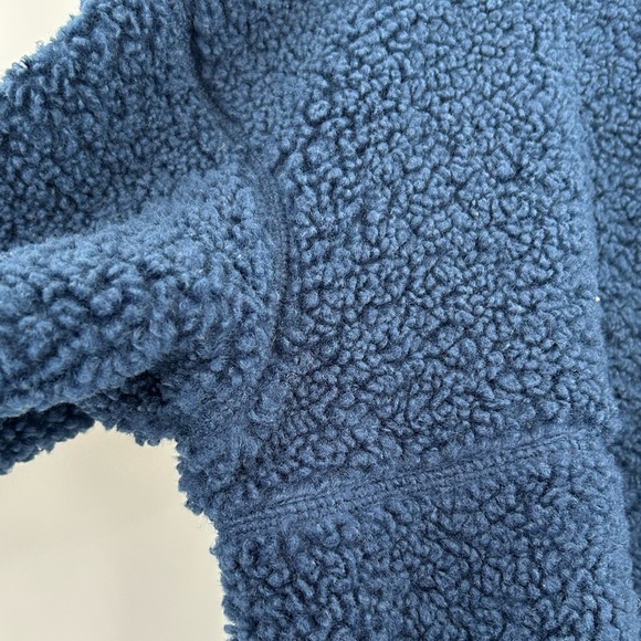 JoyLab Navy Blue Sherpa Quarter Zip Women’s Size Large Kangaroo Front Pocket - Picture 4 of 12